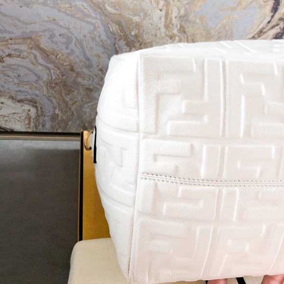 Sold Fendi Calfskin Zucca Embossed Boston Bag - Picture 8 of 15